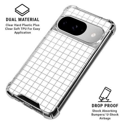 White Grid Google Pixel 10 Clear Case